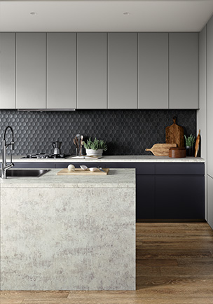 Laminex Dark Scheme kitchen